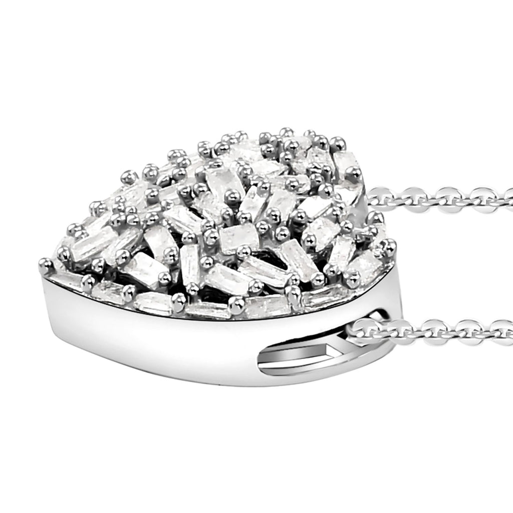 GP Amore-Kollektion - Weißer Diamant-Anhänger mit Kette, 925 Silber platiniert ca. 0.33 ct