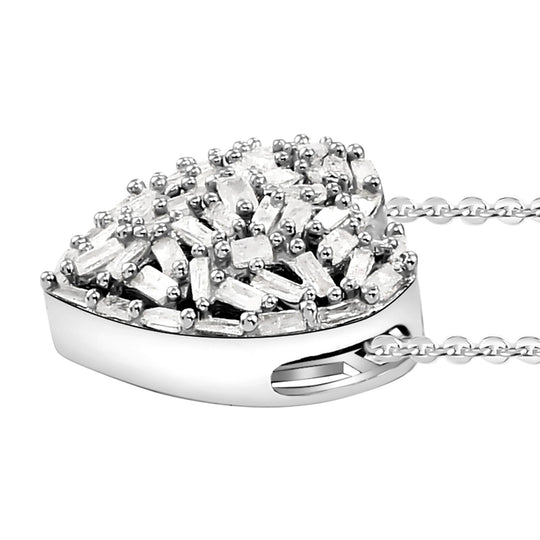 GP Amore-Kollektion - Weißer Diamant-Anhänger mit Kette, 925 Silber platiniert ca. 0.33 ct
