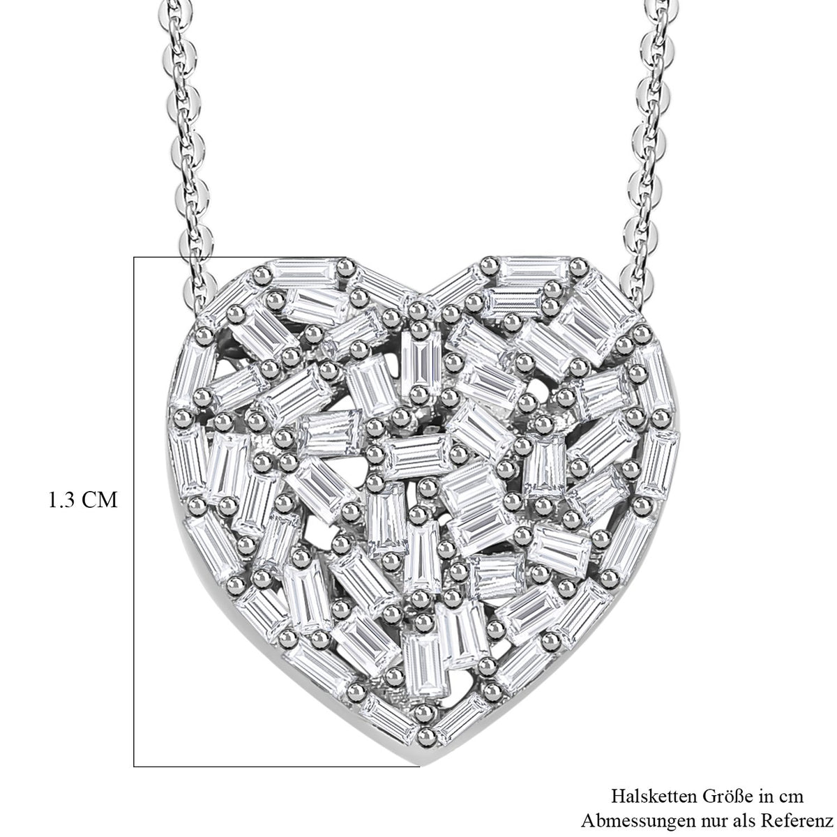 GP Amore-Kollektion - Weißer Diamant-Anhänger mit Kette, 925 Silber platiniert ca. 0.33 ct