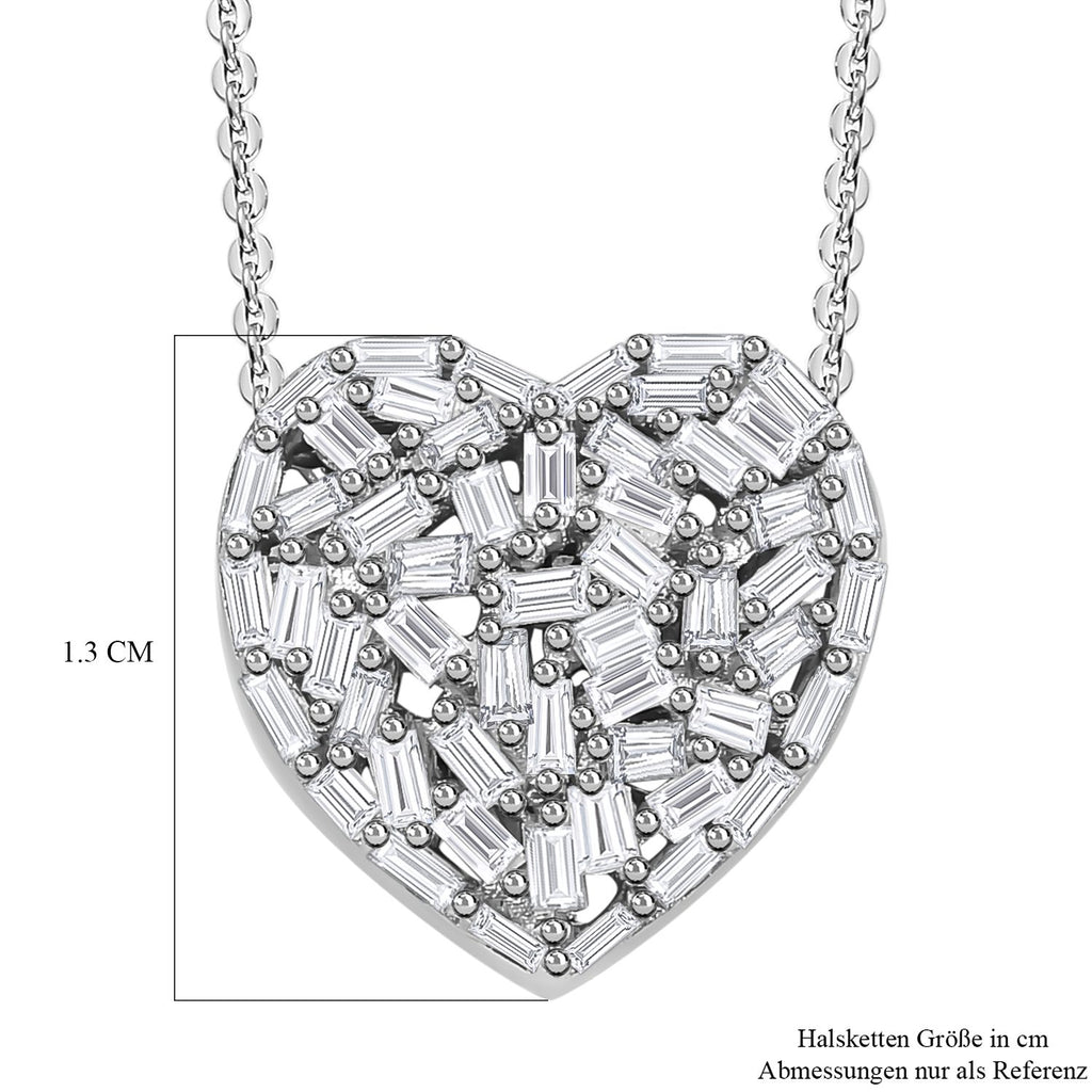 GP Amore-Kollektion - Weißer Diamant-Anhänger mit Kette, 925 Silber platiniert ca. 0.33 ct