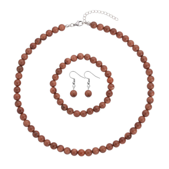 3er Set - Gelbe Tigerauge Halskette, Armband und Ohrringe, 316L Edelstahl ca. 323.50 ct