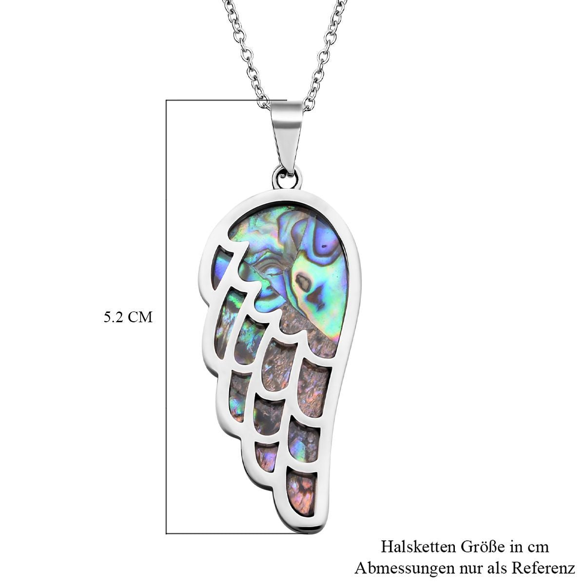 Abalone Muschel Anhänger mit Kette, Edelstahl emailliert ca. 10.00 ct