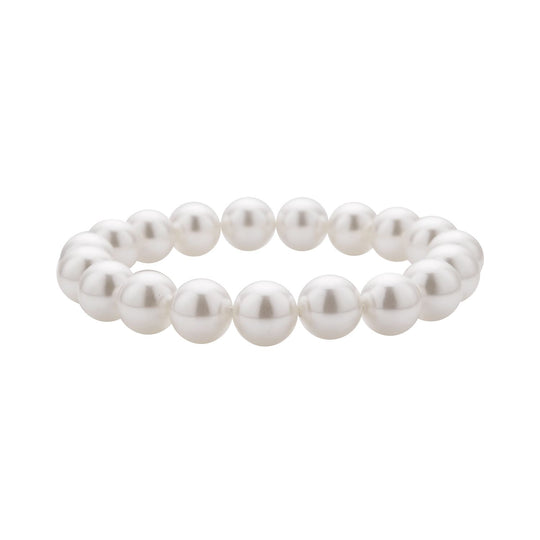 Goldenes Muschelkernperlen-Armband und Ohrringe, 925 Silber rhodiniert