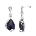 2er Set, Blaue Sandstein Ohrringe und Anhänger mit Kette, ca. 14.00 ct