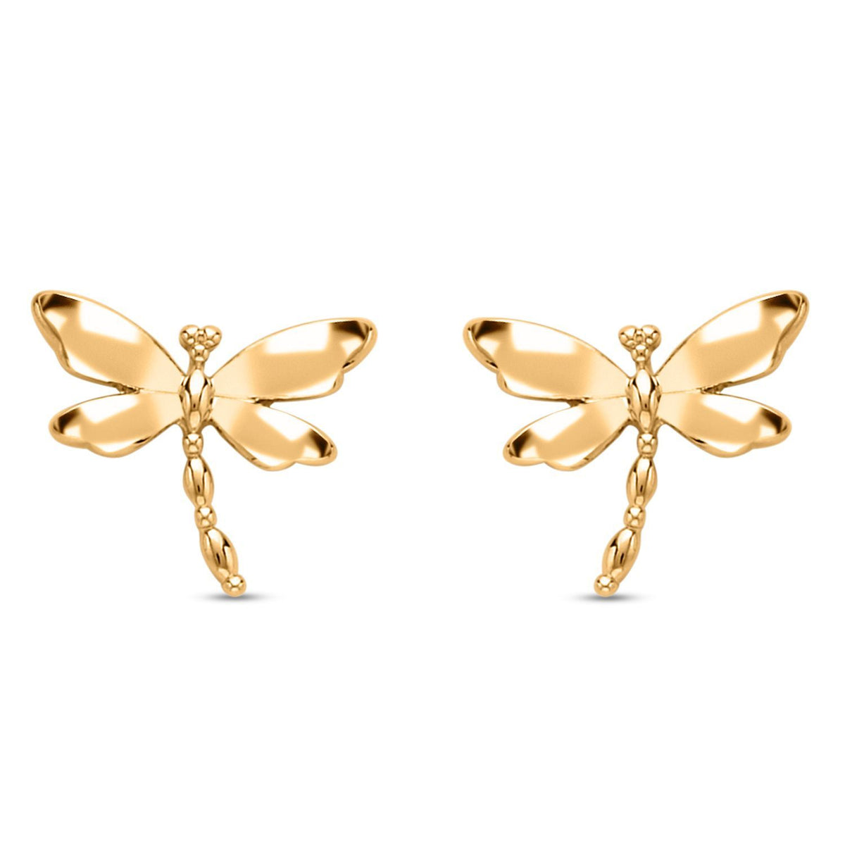 2er Set - Libelle Kristall-Anhänger mit Kette und Ohrringen, goldfarben