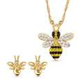 2er-Set, mehrfarbige Kristall-Anhänger mit Kette und Ohrringe - 1,5 ct.