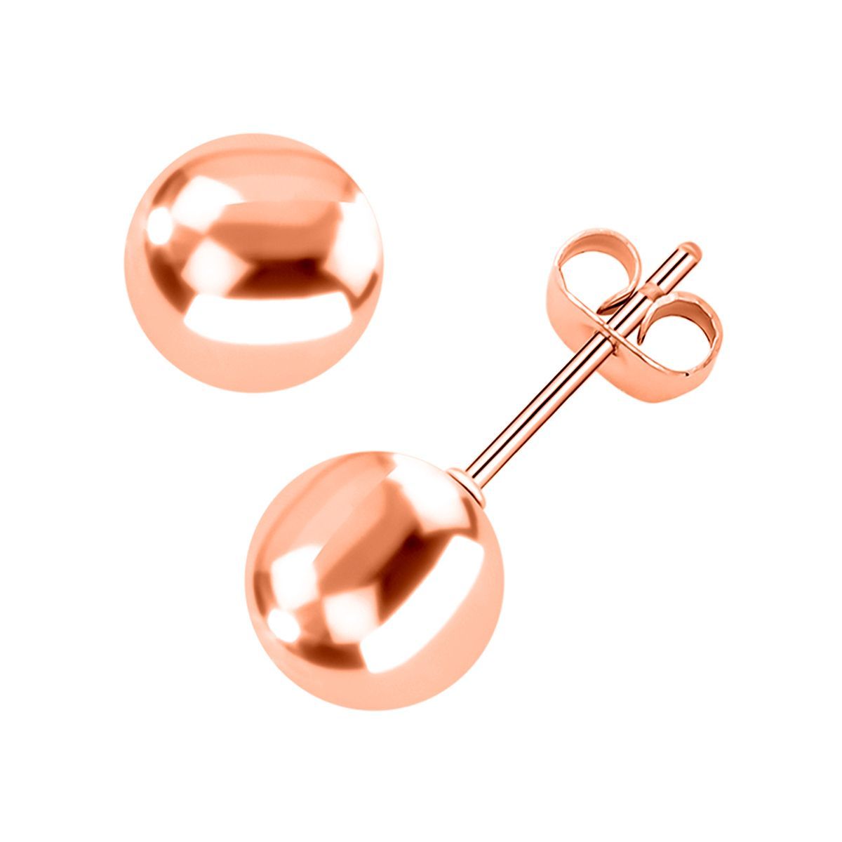 2er Set - Weißes Kristall-Collier und Ohrstecker, ca. 50 cm, roséfarben