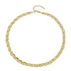 2er Set - Geflochtene Halskette und Armband, Edelstahl goldfarben