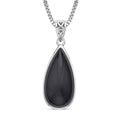 Schwarze quarz Anhänger mit Kette, Edelstahl ca. 45.00 ct