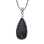 Schwarze quarz Anhänger mit Kette, Edelstahl ca. 45.00 ct