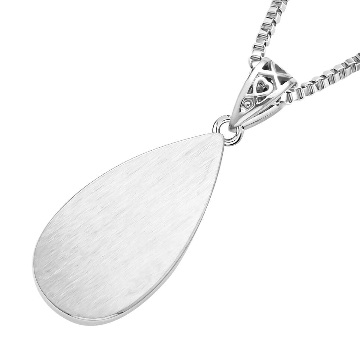 Schwarze quarz Anhänger mit Kette, Edelstahl ca. 45.00 ct