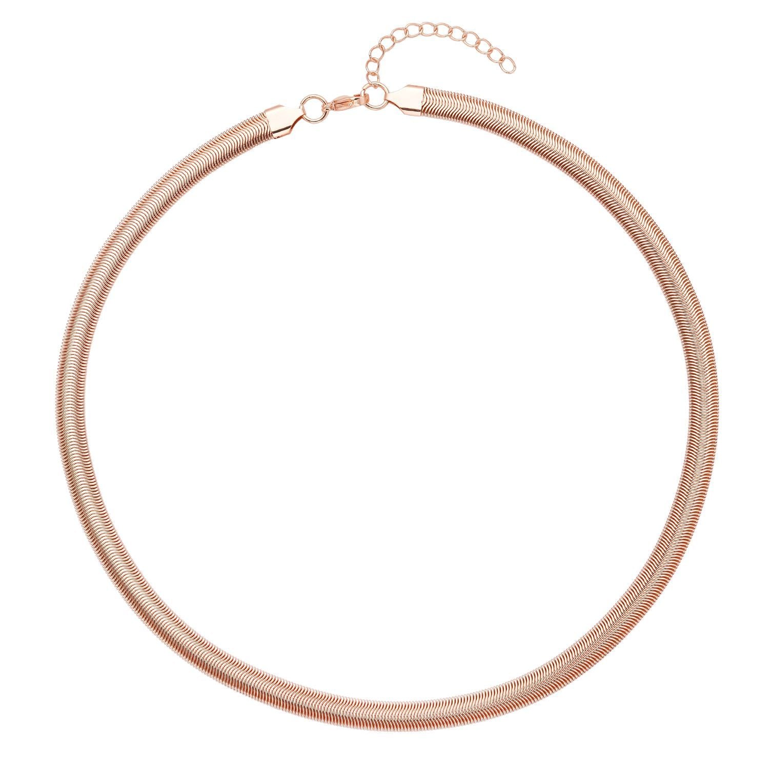 EVER TRUE 6er - Schlangen Halskette und Armband, 316L Edelstahl 750 vergoldet und 750 rosévergoldet