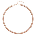 EVER TRUE 6er - Schlangen Halskette und Armband, 316L Edelstahl 750 vergoldet und 750 rosévergoldet