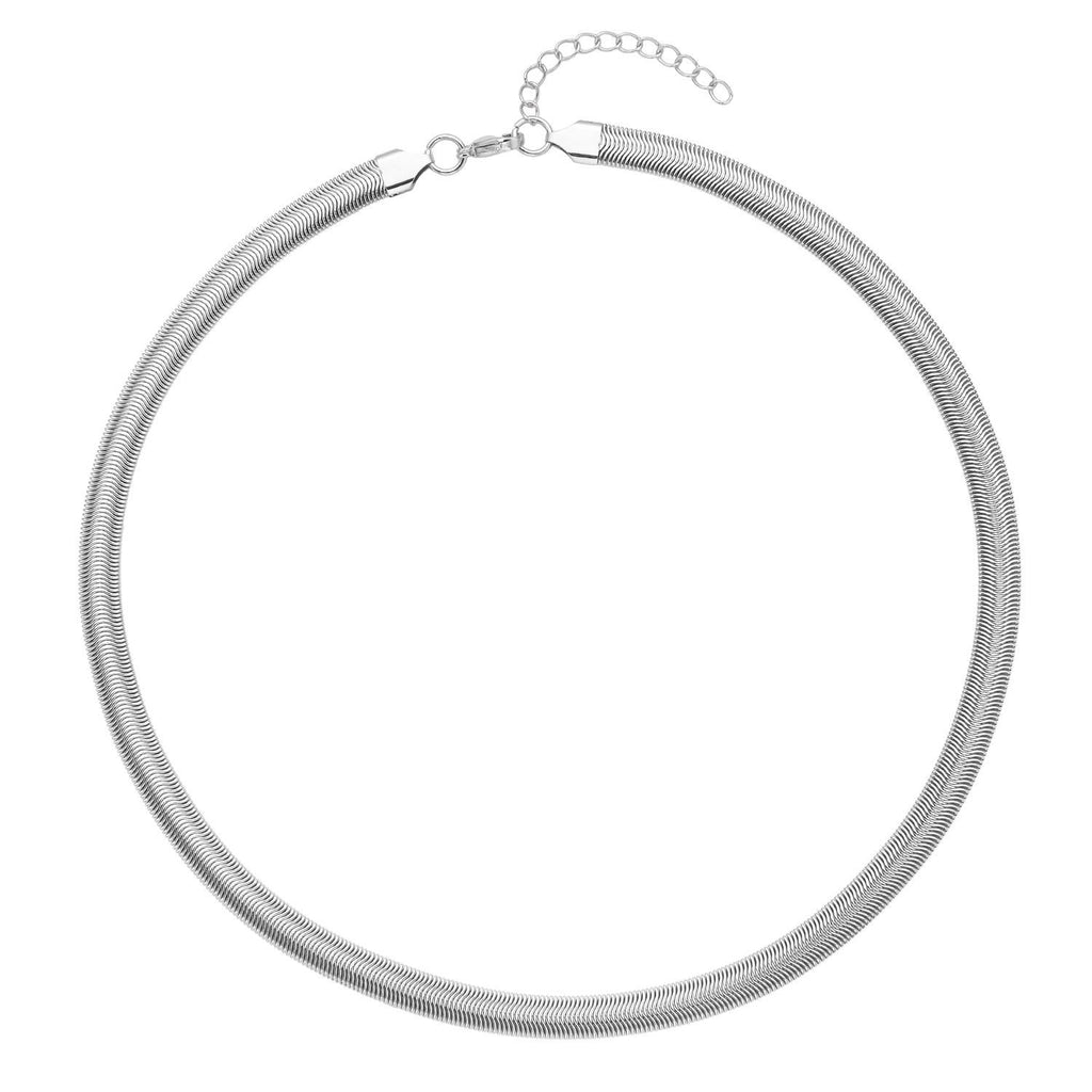 EVER TRUE 6er - Schlangen Halskette und Armband, 316L Edelstahl 750 vergoldet und 750 rosévergoldet