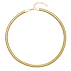 EVER TRUE 6er - Schlangen Halskette und Armband, 316L Edelstahl 750 vergoldet und 750 rosévergoldet
