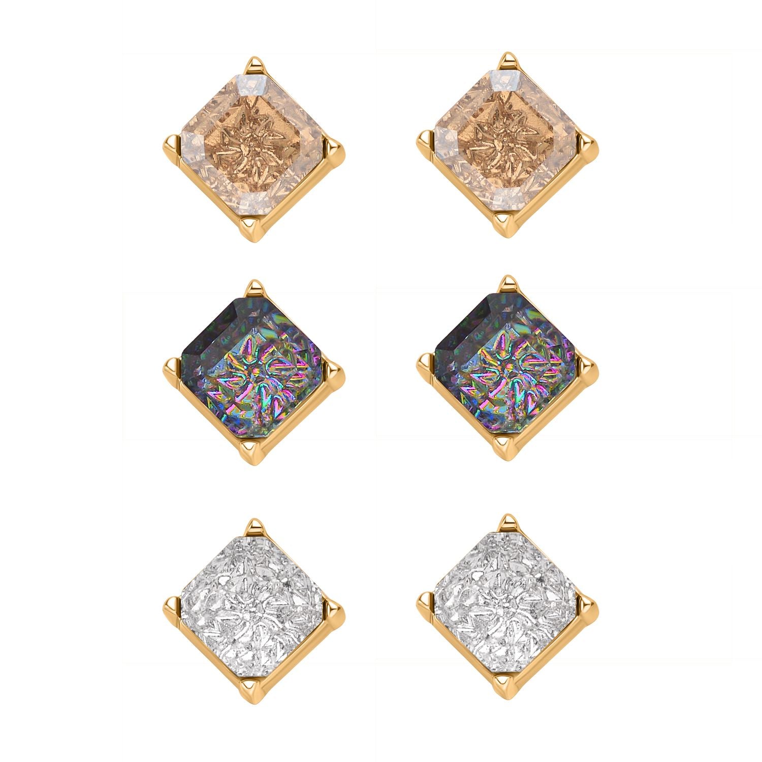 Mehrfarbiger Kristall, weißer Kristall, Schmuckset 13.50 ct