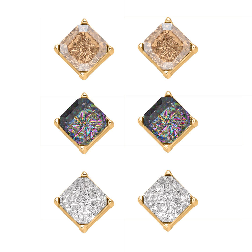 Mehrfarbiger Kristall, weißer Kristall, Schmuckset 13.50 ct