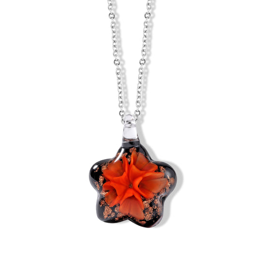 Mehfarbiger Anhänger im Murano-Stil Glas mit 60cm Kette, Schneemann Design
