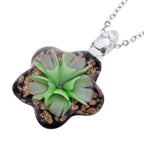 Murano-Stil Glas Anhänger mit Kette, Grün