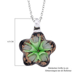 Murano-Stil Glas Anhänger mit Kette, Grün