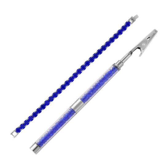 Neongrüner Kristall Schmuckset Reines Messing