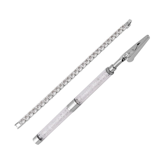 Neongrüner Kristall Schmuckset Reines Messing
