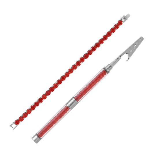 Neongrüner Kristall Schmuckset Reines Messing