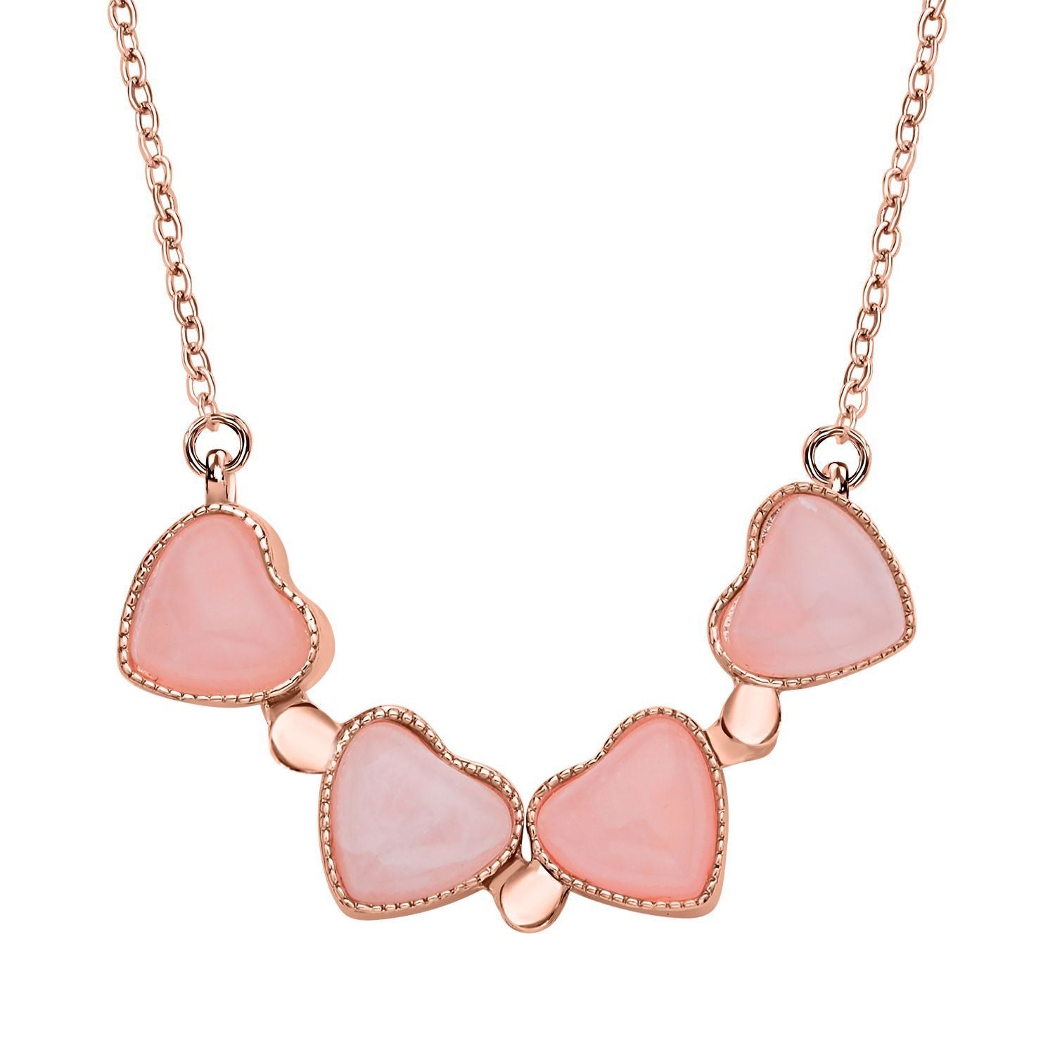 2er-Set - Vielseitiger Rosenquarz Magnet-Anhänger mit Kristall-Rückseite, als Halskette oder Anhänger tragbar, und Ohrringe