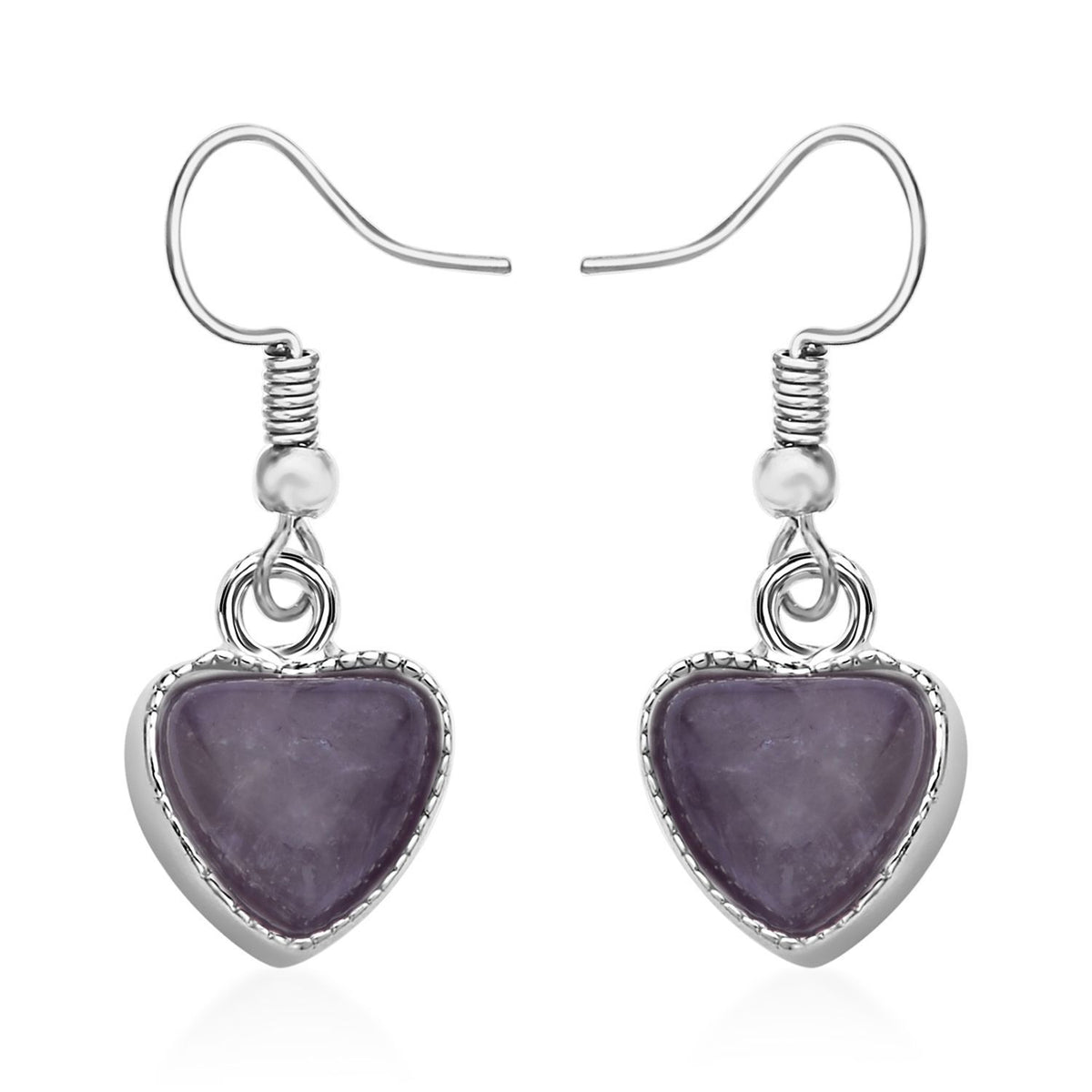 2er-Set - Vielseitiger Amerikanische Amethyst Magnet-Anhänger mit Kristall-Rückseite, als Halskette oder Anhänger tragbar, und Ohrringe