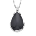 Schwarzer Obsidian Anhänger mit Kette, ca. 50 cm 316L Edelstahl ca. 55.00 ct