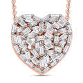 GP Amore Kollektion - Diamant und Blauer Saphir-Anhänger mit Kette, ca. 50 cm, 925 Silber Roségold Vermeil ca. 0.33 ct