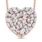 GP Amore Kollektion - Diamant und Blauer Saphir-Anhänger mit Kette, ca. 50 cm, 925 Silber Roségold Vermeil ca. 0.33 ct