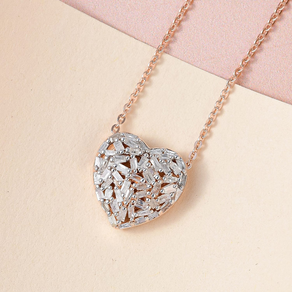 GP Amore Kollektion - Diamant und Blauer Saphir-Anhänger mit Kette, ca. 50 cm, 925 Silber Roségold Vermeil ca. 0.33 ct