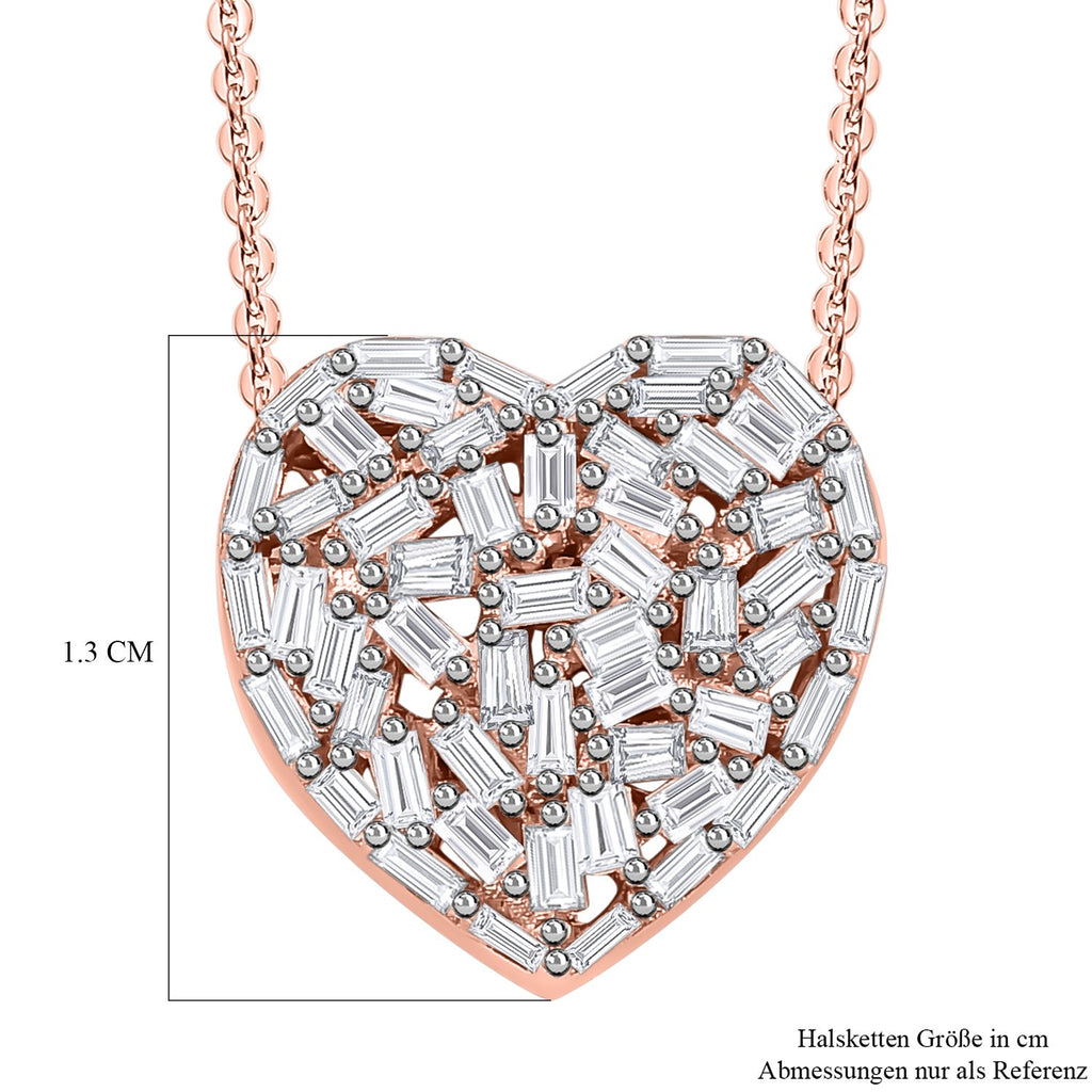 GP Amore Kollektion - Diamant und Blauer Saphir-Anhänger mit Kette, ca. 50 cm, 925 Silber Roségold Vermeil ca. 0.33 ct