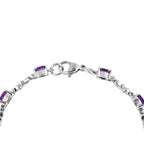 3er Set, afrikanische Amethyst Ohrringe, Armband, Anhänger mit Kette, Edelstahl, ca. 7.28 ct