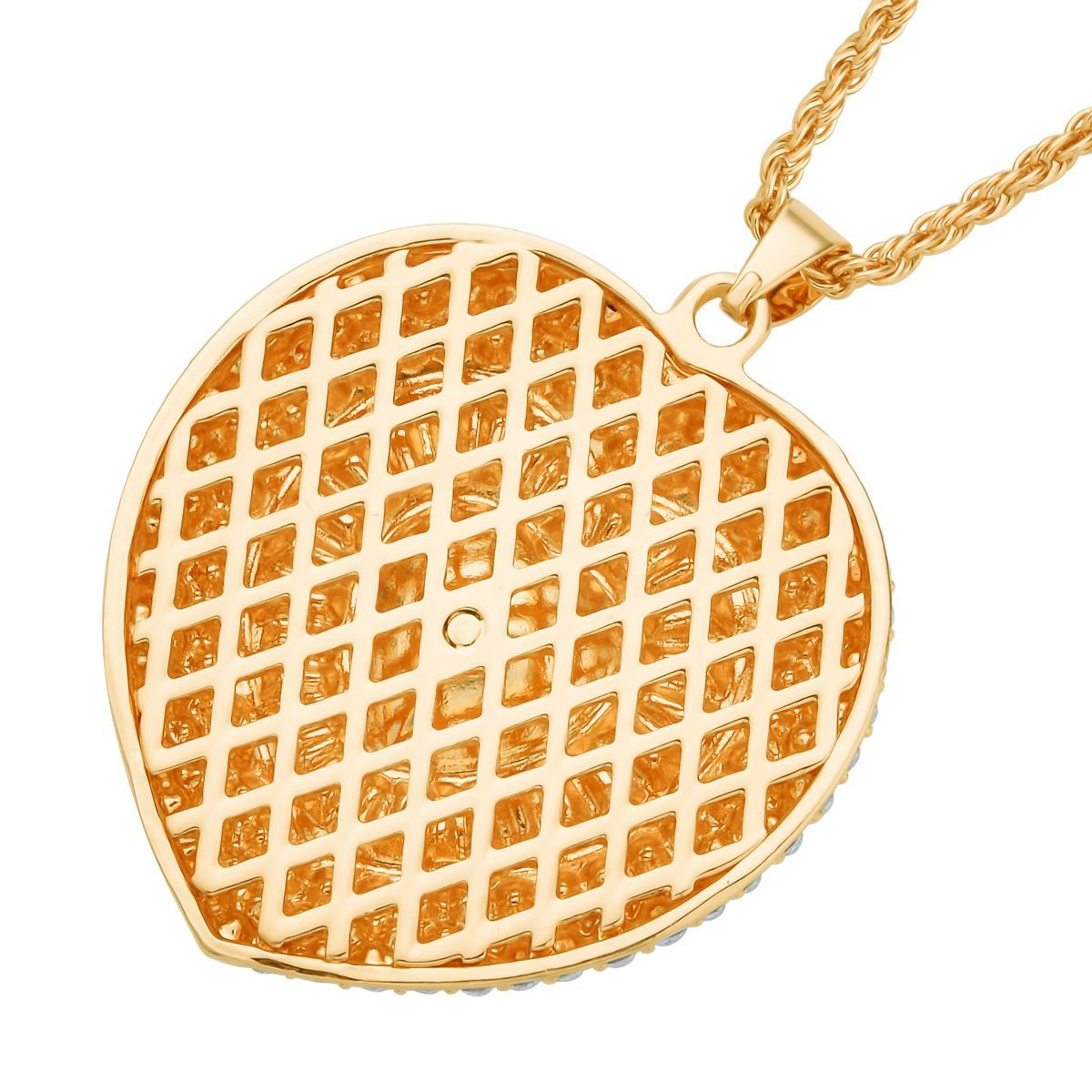 Weißer Kristall Anhänger mit Kette, ca. 70 cm + 5 cm Extender, Eisen und Legierung, Goldfarben