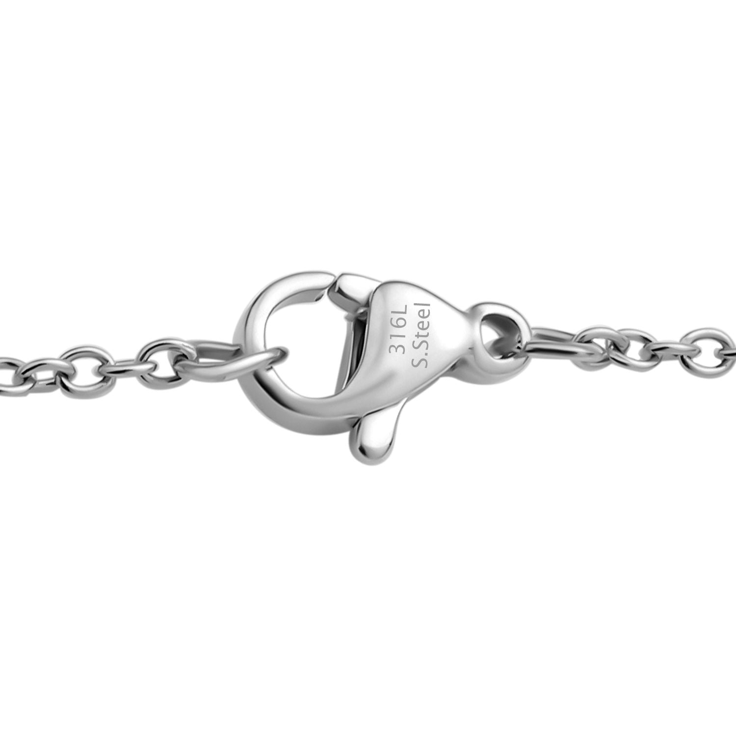 Weißer Zirkonia im herzförmigem Anhänger mit Kette, 925 Silber rhodiniert und Edelstahl, ca. 1,02 ct