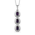 Afrikanischer Amethyst Anhänger mit Kette, Edelstahl, ca. 2.25 ct