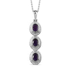 Afrikanischer Amethyst Anhänger mit Kette, Edelstahl, ca. 2.25 ct