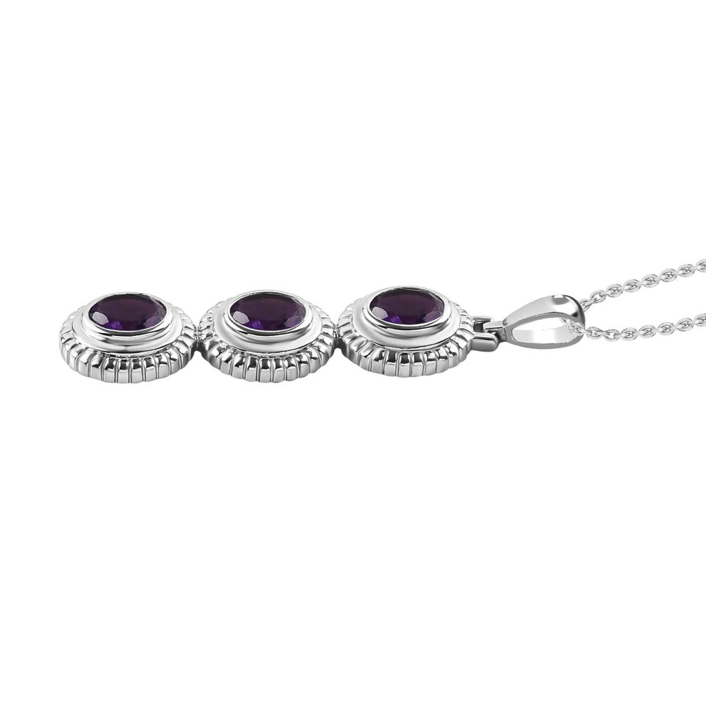 Afrikanischer Amethyst Anhänger mit Kette, Edelstahl, ca. 2.25 ct