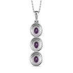 Afrikanischer Amethyst Anhänger mit Kette, Edelstahl, ca. 2.25 ct