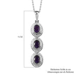 Afrikanischer Amethyst Anhänger mit Kette, Edelstahl, ca. 2.25 ct