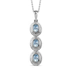 Himmelblauer Topas Anhänger mit Kette, Edelstahl ca. 2.25 ct