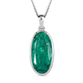 Smaragd-Quarz-Triplette-Anhänger mit Kette, 925 Silber platiniert ca. 9.00 ct