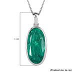 Smaragd-Quarz-Triplette-Anhänger mit Kette, 925 Silber platiniert ca. 9.00 ct