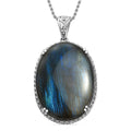 Labradorit Anhänger mit 50cm Kette - 73,23 ct.
