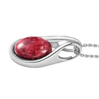 AA Norwegischer Thulit Anhänger mit Kette, 925 Silber platiniert, ca. 4.27 ct