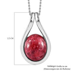 AA Norwegischer Thulit Anhänger mit Kette, 925 Silber platiniert, ca. 4.27 ct