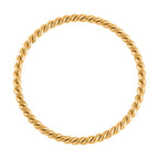 2er Set - Gedrehte Armreif und Ohrringe, Edelstahl, goldfarben