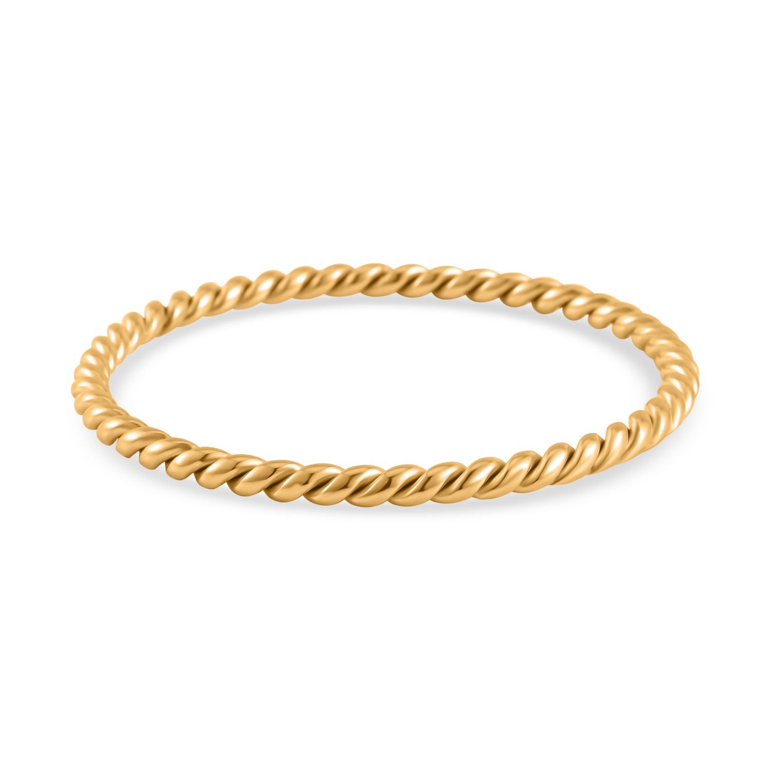 2er Set - Gedrehte Armreif und Ohrringe, Edelstahl, goldfarben